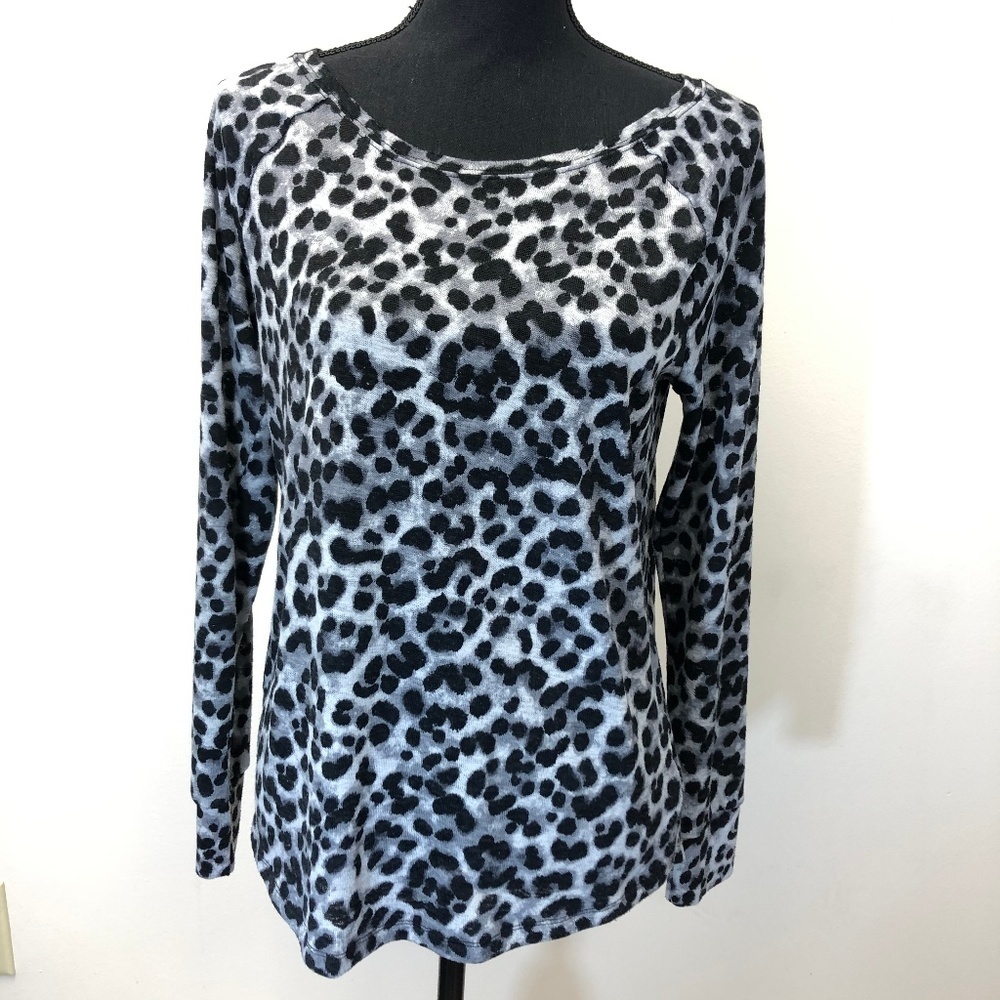 Express Leopard Print Long Sleeve Top